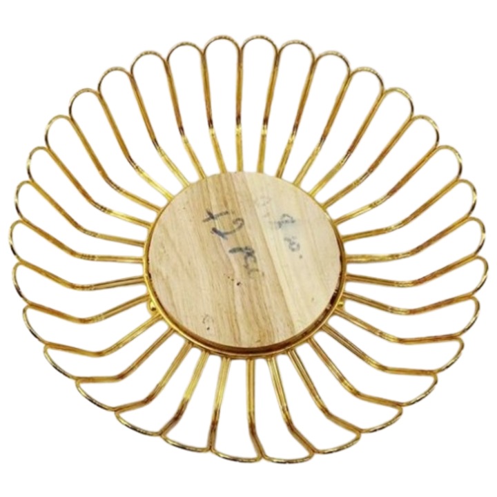 Фруктиера, Метал+дърво, 28 см, Злато