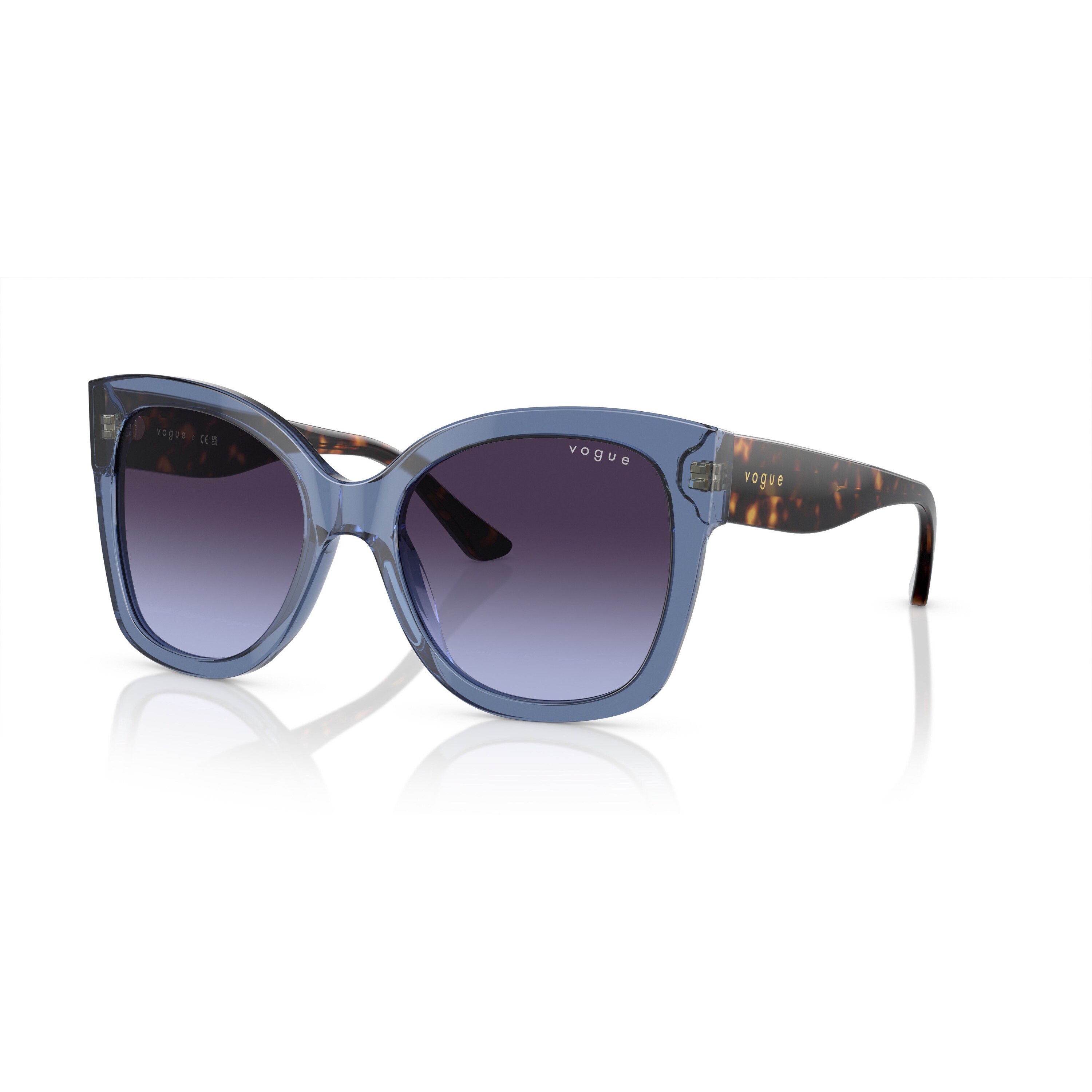 Vogue, Ochelari de soare dreptunghiulari Chic, Albastru, 54-19-140