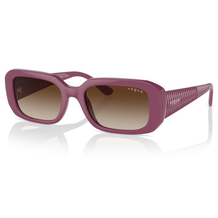 Vogue, Ochelari de soare dreptunghiulari cu detalii logo, Violet, 53-19-135