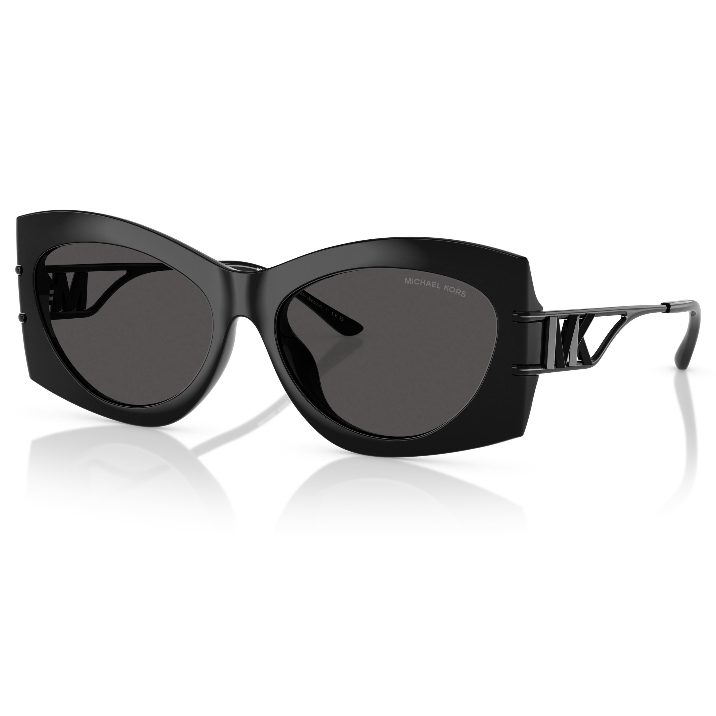 Michael Kors, Ochelari de soare cu model fluture, Negru, 57-16-135