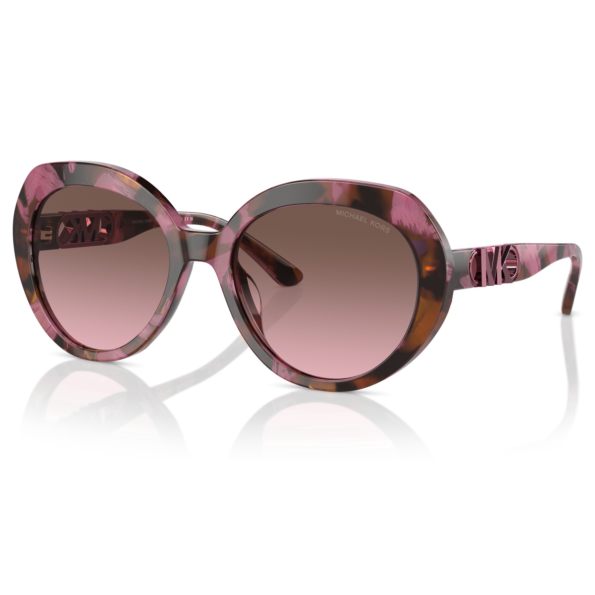 Michael Kors, Ochelari de soare rotunzi supradimensionati, Violet, 56-19-140