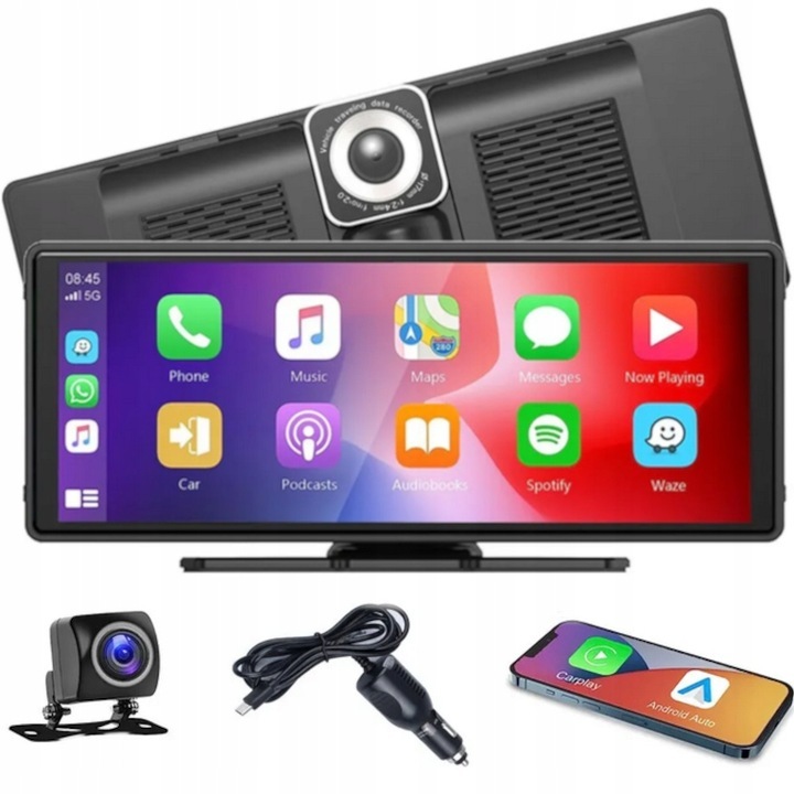 Navigatie Radio Multimedia Auto Android cu Ecran 10.26", Camera Frontala si Camera Marsarier, Bluetooth 5.0, WiFi, FM, Android Auto & Apple CarPlay