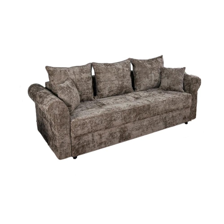 Canapea Extensibila Elsa Memory Mini - Kim 04, 230 x 96 x 75 cm, Stofa Maro