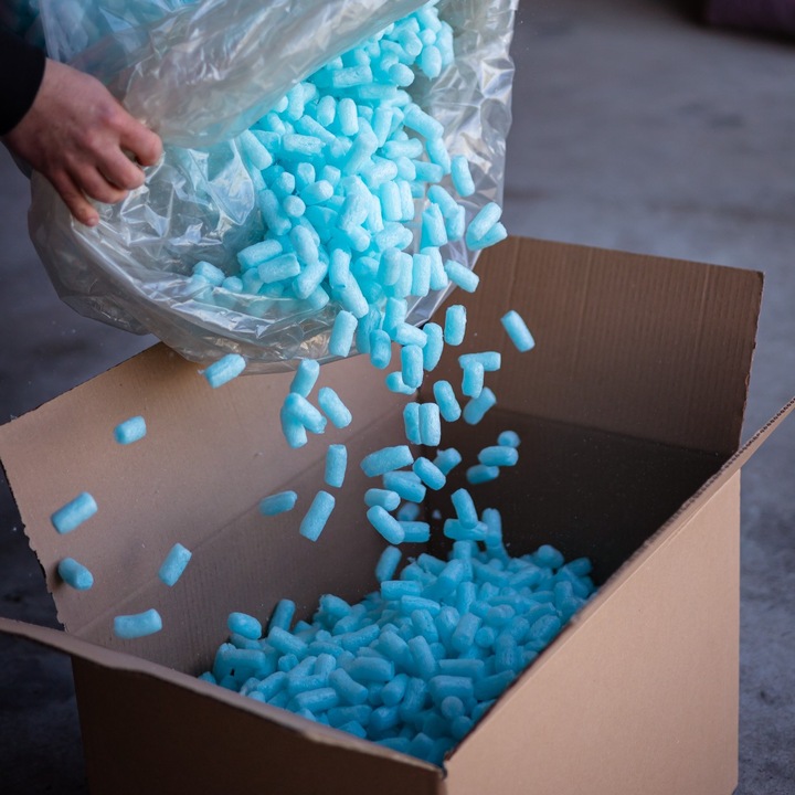 Greenfill - Fulgi Pentru Ambalare Din Amidon Biodegradabil, Albastru, 100L