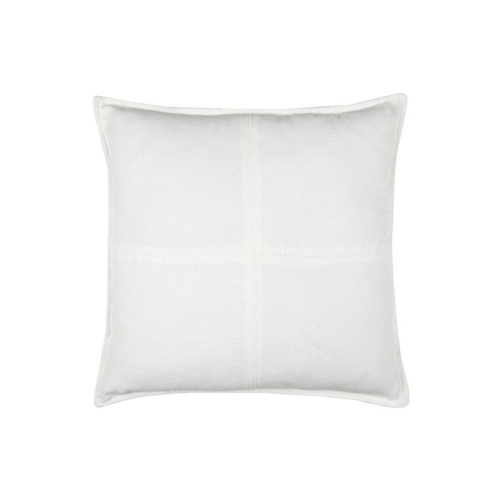 Perna, Stof, Medie, Patrat, 45 x 45, Bumbac, Poliester, Husa detasabila, Crem