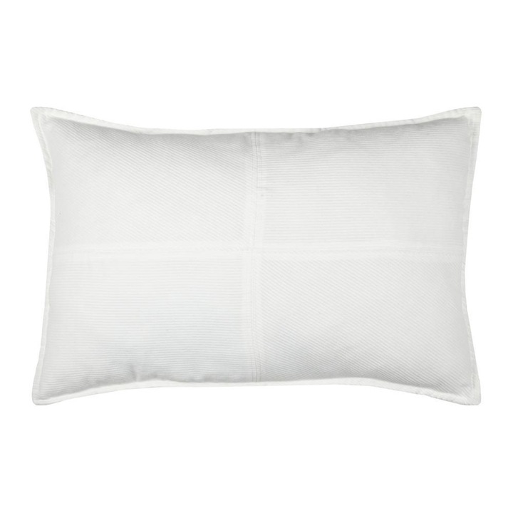Párna, Szövet, Közepes, Téglalap, 60 x 40, Pamut, Poliészter, Levehető huzat, Krém