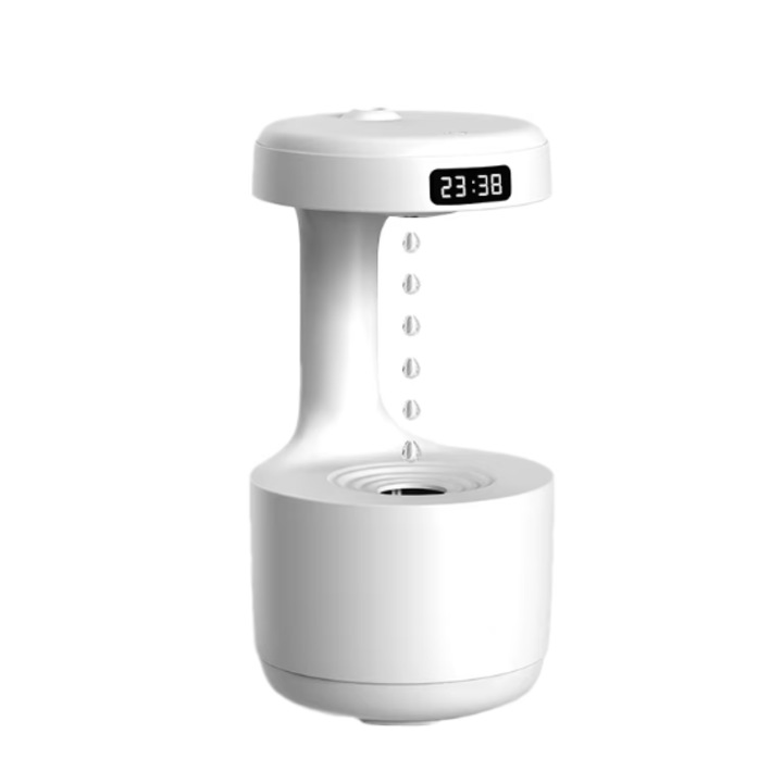 VICTINY Antigravitációs párásító 600 ml, fehér, ultrahangos légpárásító gőz- és aromadiffúzor és fény