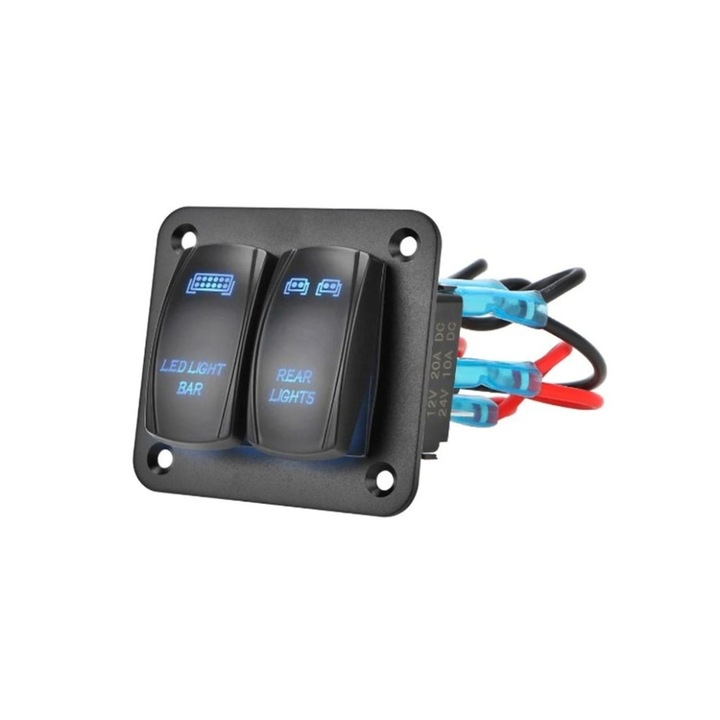 Panou 2 intrerupatoare auto tip Rocket