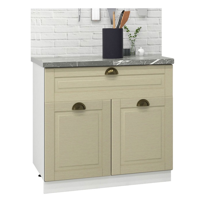 Corp inferior MDF de bucatarie, Seria Square, Badenmob, 80x50x78cm, Fag