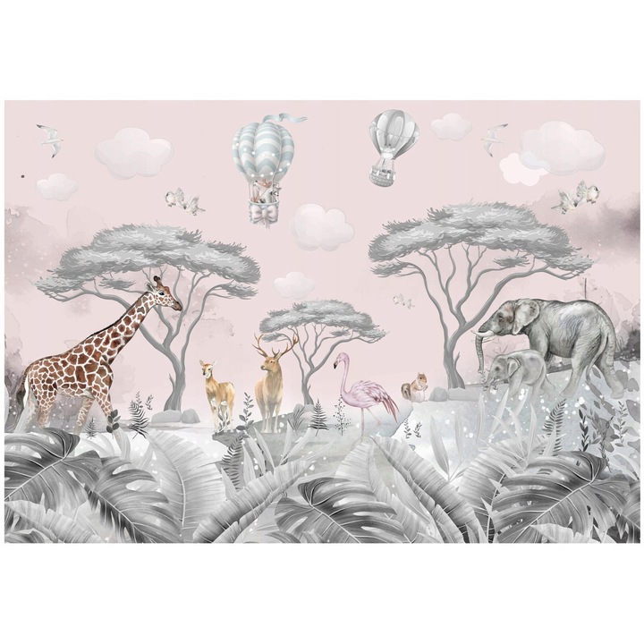 Детски тапет Животни от джунглата 400x280 см, модерен нетъкан тапет