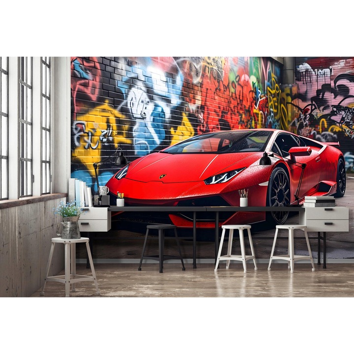 Детски тапет Кола 200х140 см, Модерен тапет от нетъкан текстил