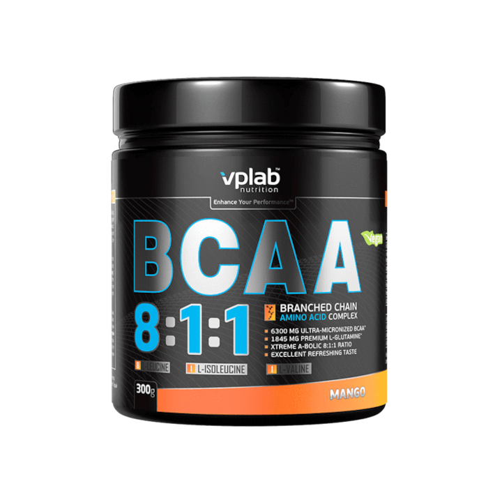 Хранителна добавка, VPLab BCAA 8:1:1 + Glutamine - BCAA + Глутамин Манго 300g