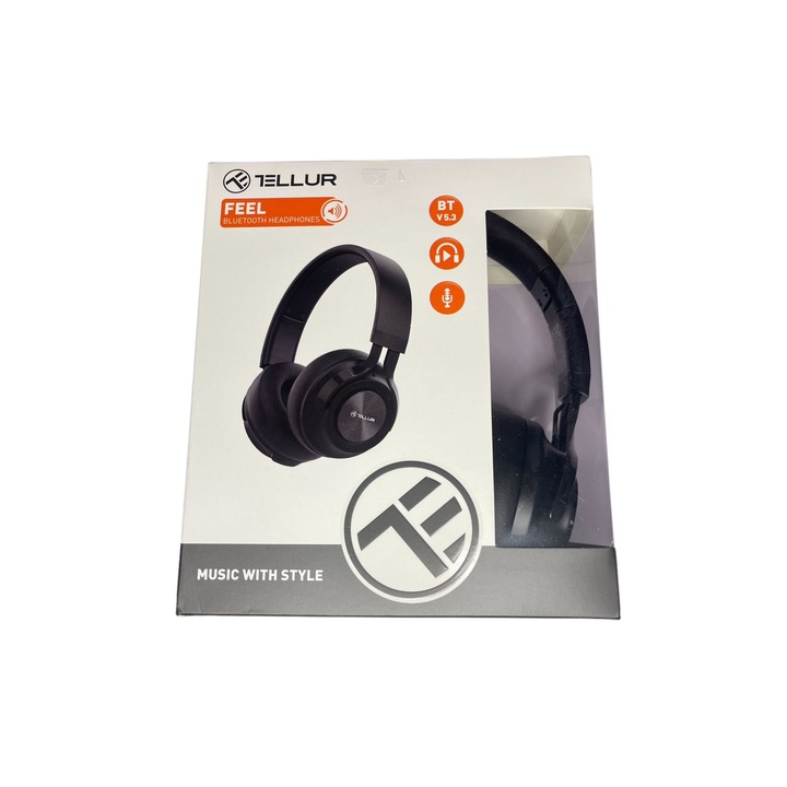 Casti Over-ear Bluetooth Tellur Feel, culoare negru