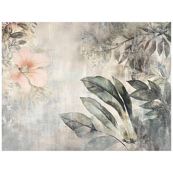 Fotótapéta Levelek Virágok 350x250 cm, Modern Nem szőtt tapéta, Hálószoba nappaliba, 15399VX7