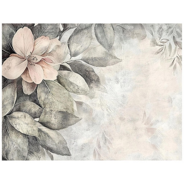 Fototapet Frunze Flori 350x250 cm, Modern Vlies Tapet, Pentru Dormitor Camera De Zi Living, 15400VX7