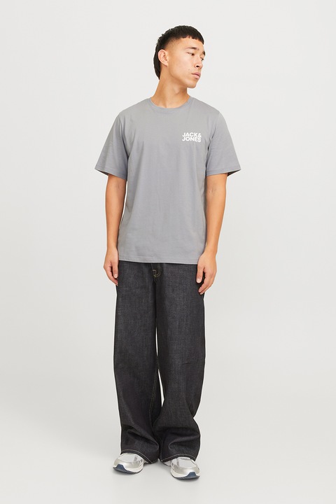 Jack & Jones, Тениска от органичен памук, Светло сив