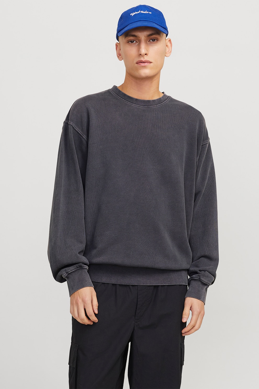Jack & Jones, Bluza sport cu decolteu la baza gatului si imprimeu