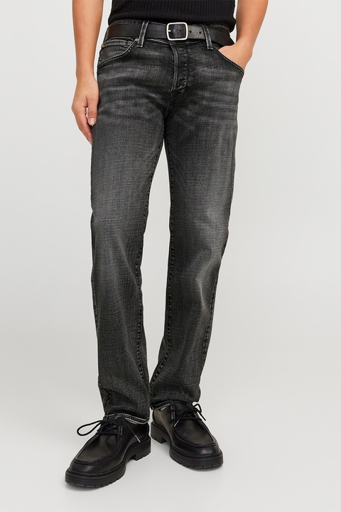 Jack & Jones, Regular fit farmernadrág, Koptatott fekete