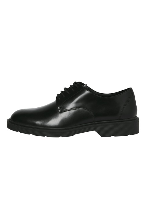 Jack & Jones, Pantofi de piele cu sireturi, Negru, 42