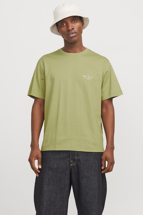 Jack & Jones, Pamutpóló mintával a hátoldalán, Narancssárga/Spárgazöld