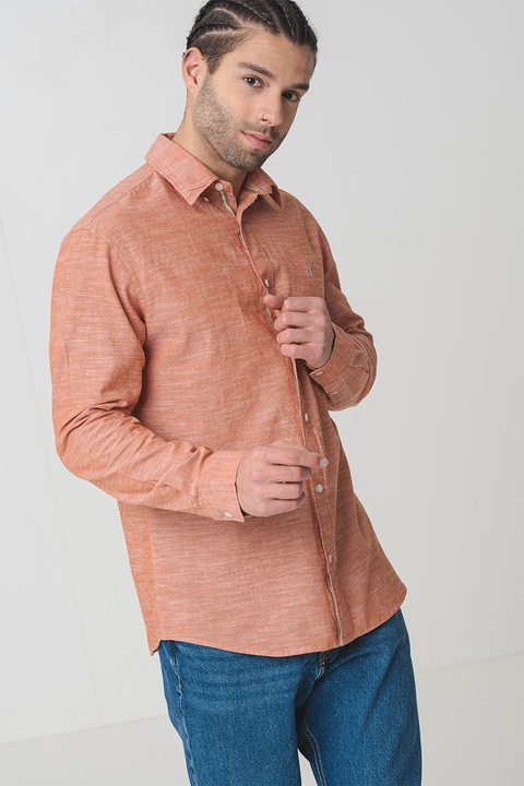 Jack & Jones, Normál fazonú lentartalmú ing, Világos narancssárga