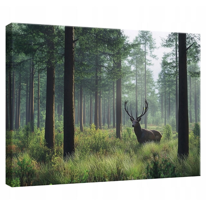 Tablou Canvas, Cerb, 120x80 cm Natura, Decorative, Living, Bucatarie, PP15417O20