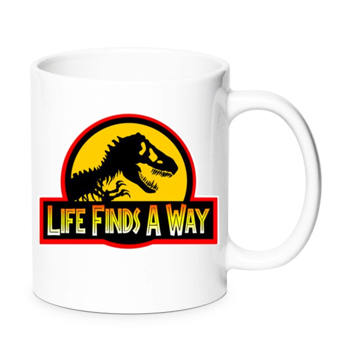 Cana ceramica Jurassic Park, 330ml, "Life Finds a Way", Chn
