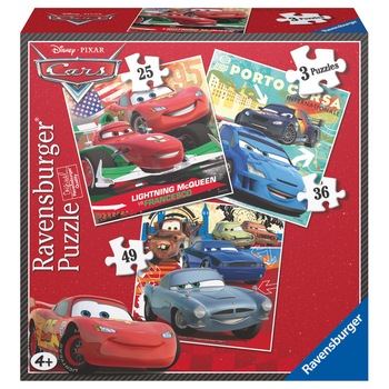 Puzzle Ravensburger - Disney Cars, 3 in 1, 25/36/49 piese Puzzle Ravensburger - Disney Cars, 3 in 1, 25/36/49 piese