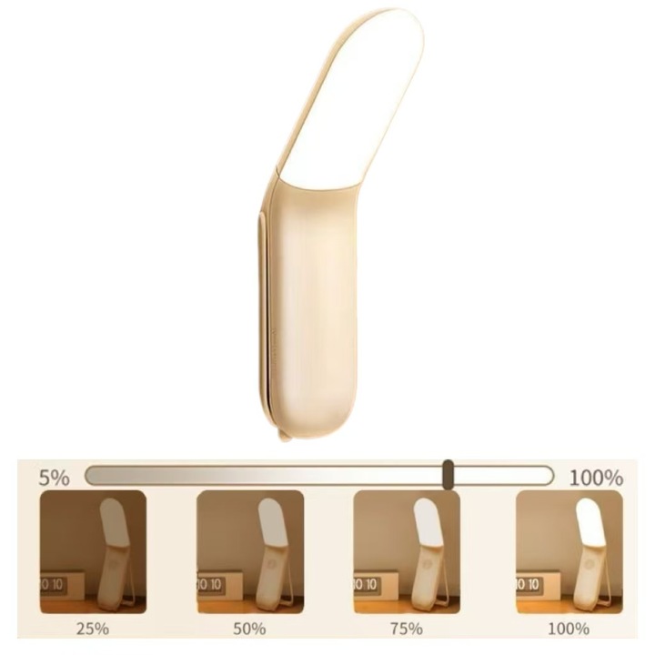 LED лампа, сензорно управление, регулируема светлина, USB порт за зареждане, 2400mAh, 350° ротация, компактна преносима настолна лампа, настолна или стенна лампа за дома, офиса, спалнята, четенето