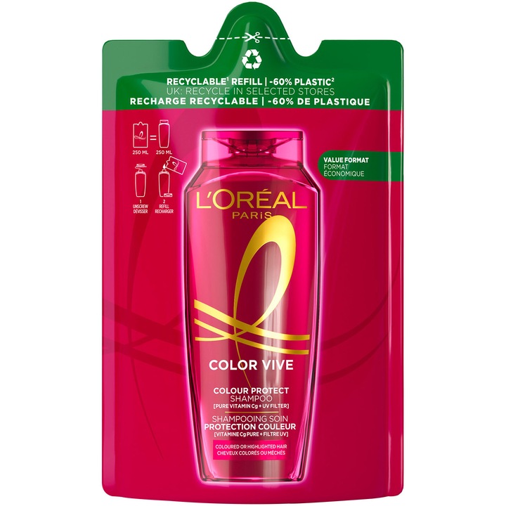 Шампоан L'Oreal Paris Elseve Color Vive за защита на цвета, Eco Reserve, 250 мл