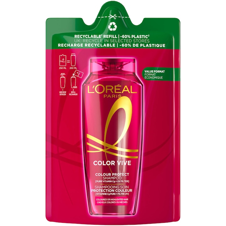 Шампоан L'Oreal Paris Elseve Color Vive за защита на цвета, Eco Reserve, 250 мл