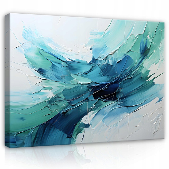 Картина на платно, абстрактна, 120x80 cm синя, декоративна, всекидневна, кухня, PP15119O20