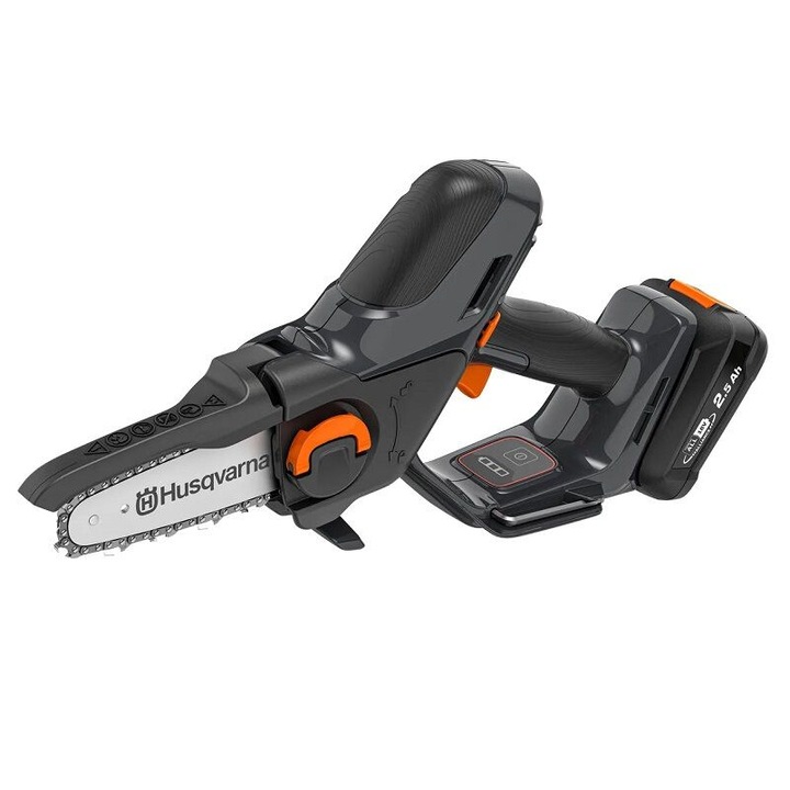 Ferastrau cu baterie Husqvarna Aspire P5-P4A cu baterie si incarcator, Baterie 18 V, 2.5 Ah, Sursa de alimentare pe incarcator 220-240 V, 1 Ph, 50-60 Hz