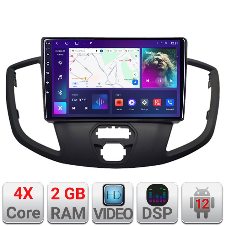 Navigációs rendszer kompatibilis Ford Transit V363 2015-2021 Android rádió gps internet 2+32 Kit-custom+EDT-E209V2