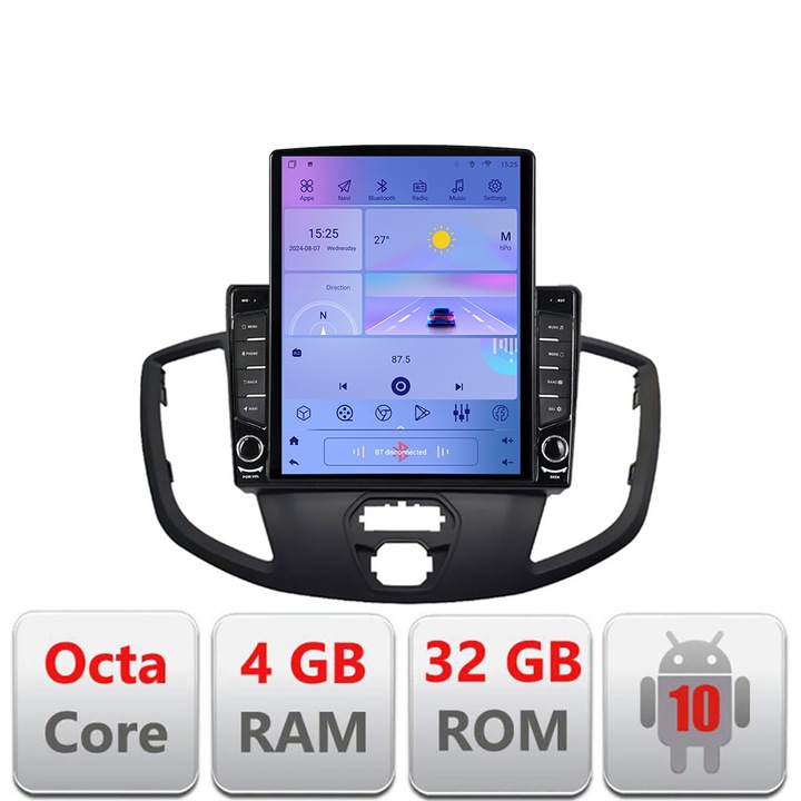 Edotec, Navigáció Ford Transit V363 2015-2021 Android rádiós gps internet Octa Core 4+64 LTE Kit-egyedi+EDT-E709