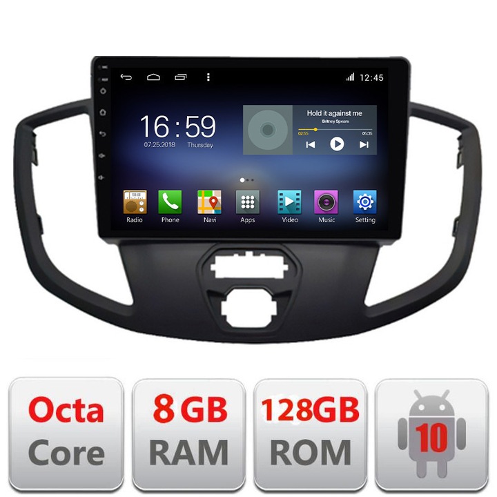 Navigációs rendszer kompatibilis Ford Transit V363 2015-2021 Android rádiós gps internet Octa Core 8+128 LTE Kit-custom+EDT-E609