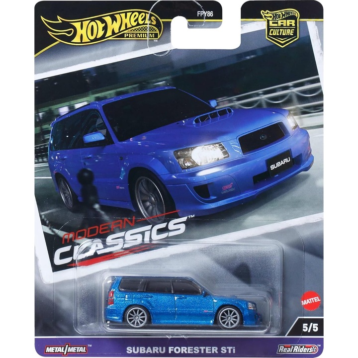 Количка Hot Wheels Premium Diecast Car, Car Culture, Subaru Forester STi, Modern Classics, 5/5, HRV74, 1:64, син
