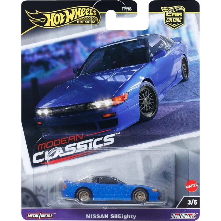 Количка Hot Wheels Premium Diecast, Car Culture, Nissan SilEighty, Modern Classics, 3/5, HRV75, 1:64, син