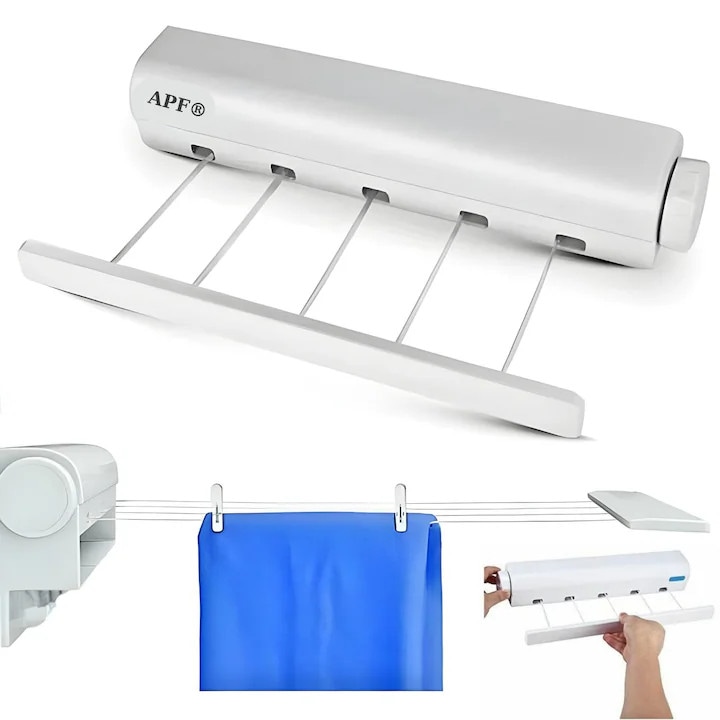 Uscator de Rufe APF® cu Sarma Retractabila, 4/5 Linii, 3.75m, Montaj pe Perete