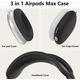 Set 3 Husa protectie, Silicon, Pentru casti Apple AirPods Max, Negru