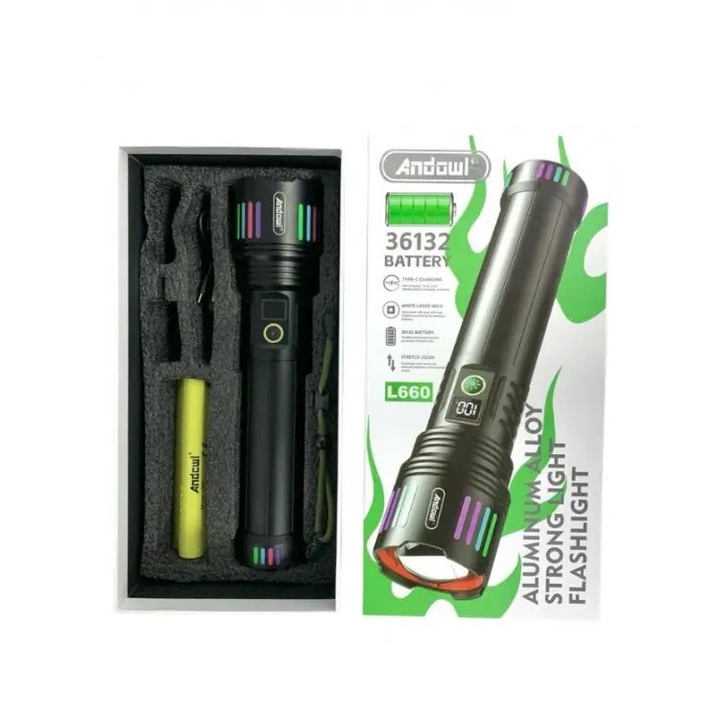 Акумулаторен телескопичен варио LED фенер 35W, IPX6