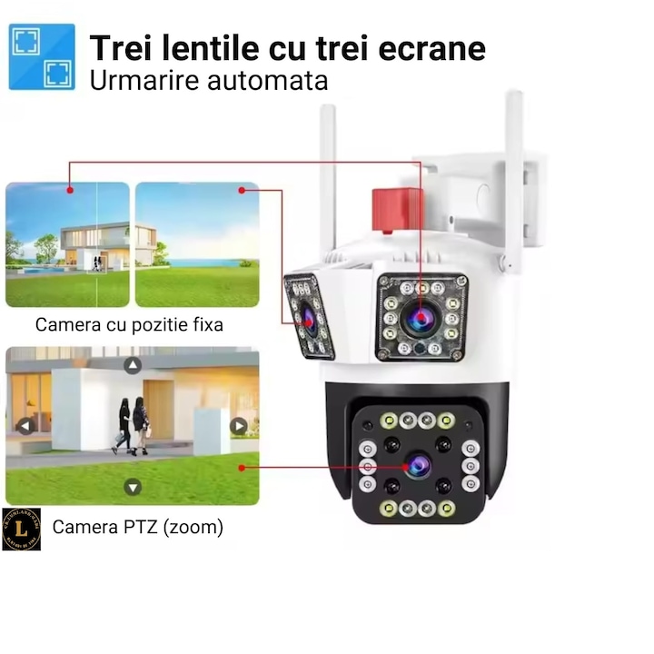 Camera video, 1080P, Bedee, 36MP, ecran IPS 3,0", zoom 16x, neagra