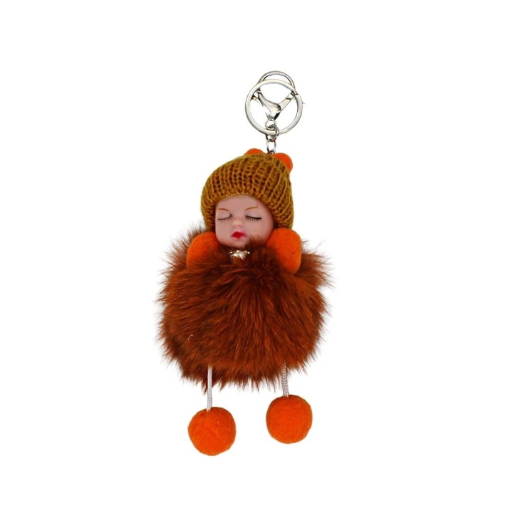 Rozsdás baba modell pufi kulcstartó sapkával