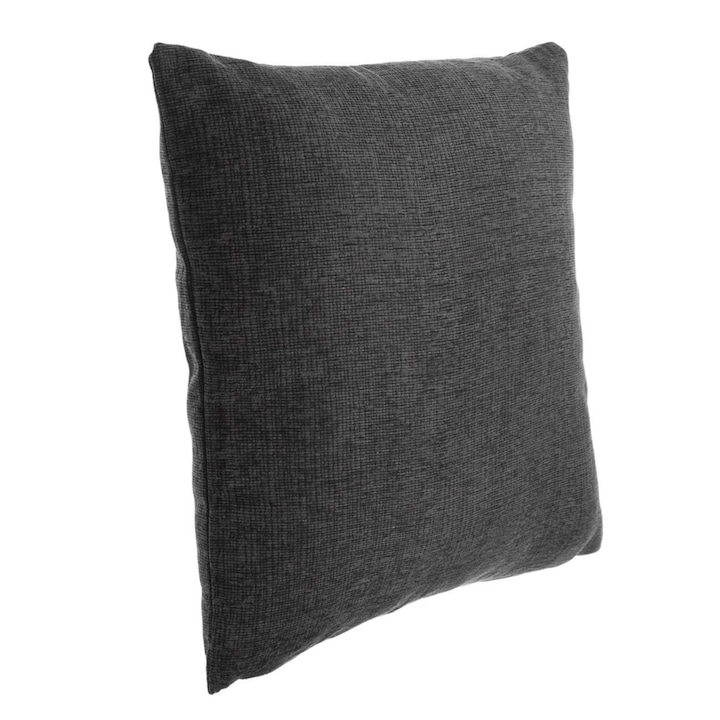 Perna decorativa de iarna din chenille antracit, pentru canapea, dimensiuni 50x50cm