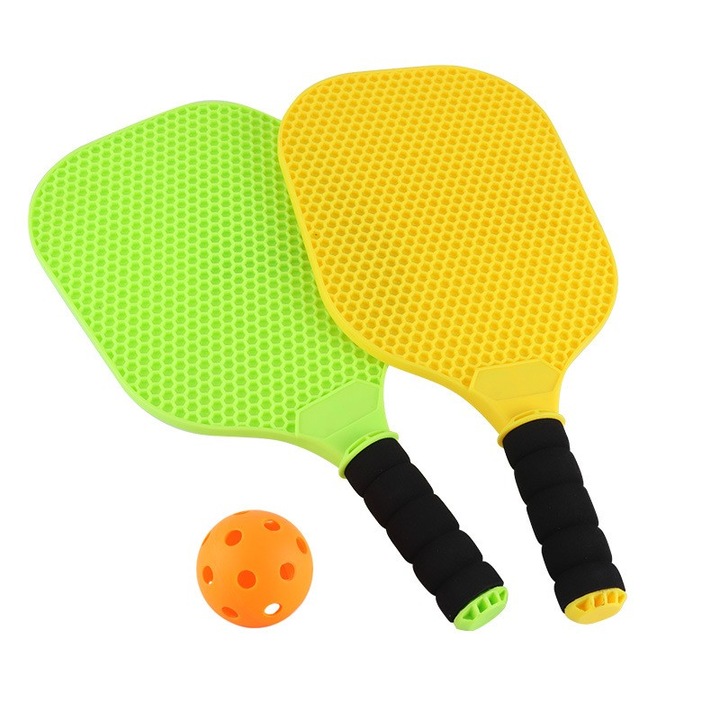 Set de Ping-Pong pentru copii, NORTHERN™ Sports, cu 2 palete si 1 minge incluse, +6 ani, design ergonomic pentru o prindere confortabila, maner din spuma EVA moale, racheta turnata dintr-o bucata, materiale calitative, Galben Verde
