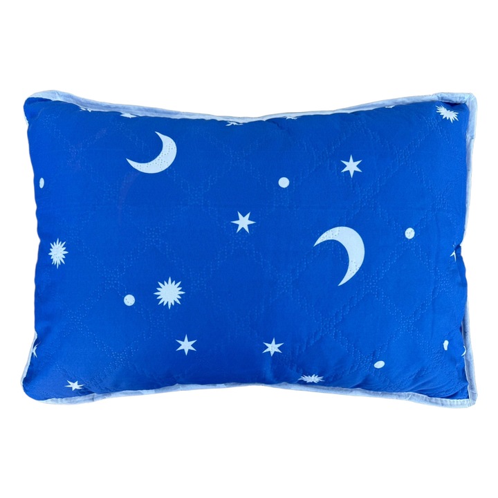 Perna matlasata Model Stele si Luna 50x70 cm, Albastra