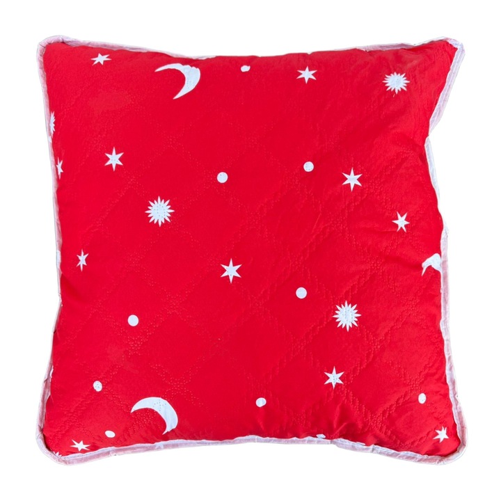 Perna matlasata Model Stele si Luna 70x70 cm, Rosie
