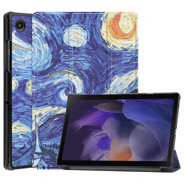 Husa de protectie pentru tableta, ultra-subtire, pentru Samsung Tab A8 10, 5 inchi (2021) SM-X200 / X205 / X207, functie stand trezire pana la somn, Moon Light