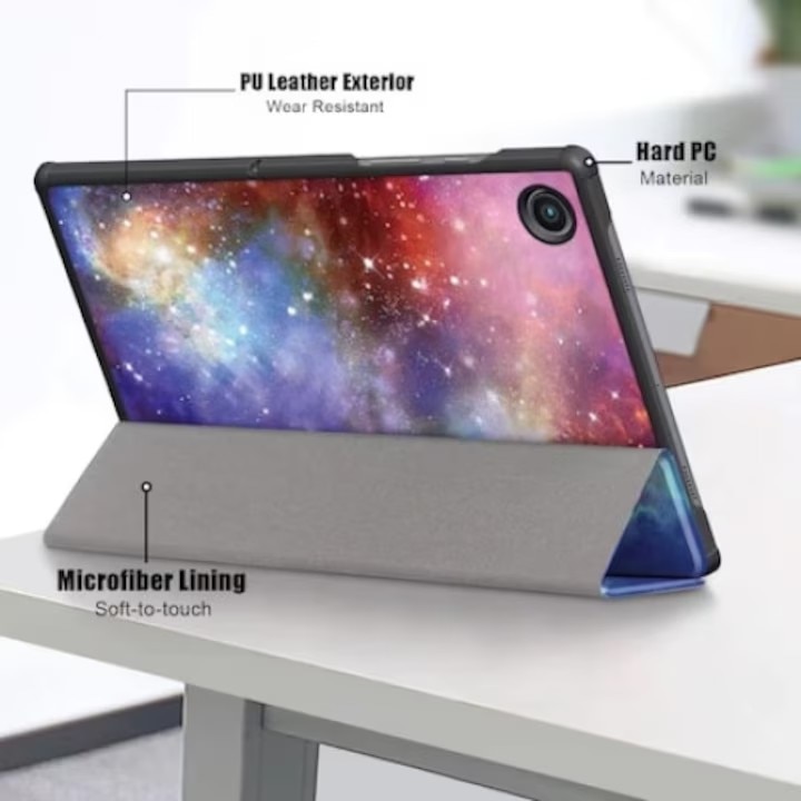 Husa de protectie pentru tableta, ultra-subtire, pentru Samsung Tab A8 10, 5 inch (2021) SM-X200 / X205 / X207, functie stand trezire pana la somn, Galaxy