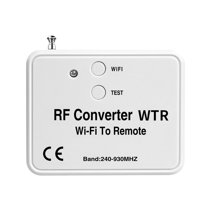 Дистанционно управление FRAMMINO, универсално, RF, Wi-fi, Tuya App, за гаражни врати, автоматични порти, завеси, кодове за обучение и подвижни кодове, честота 240 Mhz-930 MHz, сив